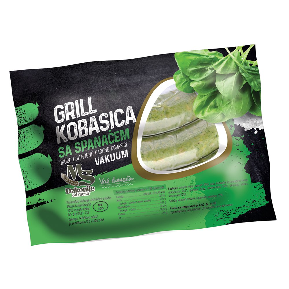 Grill kobasica sa spanaćem vakuum 310 g
